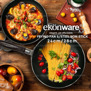 "EKONWARE"  FRYING PAN S/STEEL NON-STICK 24CM (2.3MM) EK-VP2423-MA / 28CM (2.3MM)EK-VP2823-MA 钢长柄不粘煎鼎 24CM/28CM