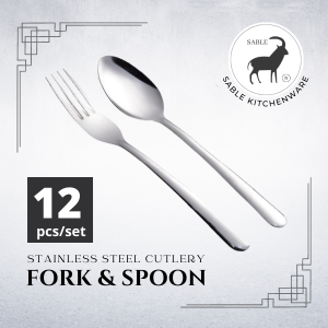 "SABLE"  SPOON S/STEEL 12PCS/SET SA-T01-S-C219白钢汤匙/叉子