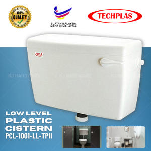 "TECHPLAS"  TOILET CISTERN ELEGEN L/L PVC  3 gal 1001#/1103#胶马桶水箱(白色)