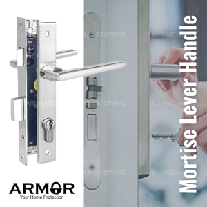"ARMOR"  ENTRANCE LOCKSET MORTISE LEVER ALM-C5050/2048-3/SS有柄大门锁 - 白钢
