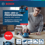 "BOSCH"  SANDER ORBITAL SOLO BATT. GEX 185-LI (06013A5080) 轨道砂光机 < 6 MONTHS WARRANTY>   (BSH010)