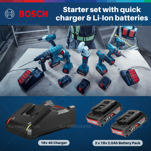 BOSCH 18V Set Batterie Starter Set 2x batterie + chargeur + Systmbox