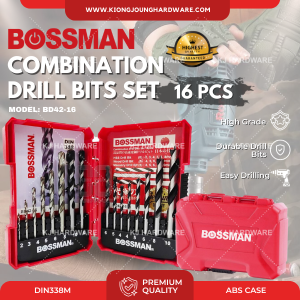 "BOSSMAN" COMBINATION DRILL BITS SET 16PCS/SET (BD42-16)