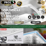 "PROS" SINK SINGLE BOWL STAINLESS STEEL WITH WASTE 6045