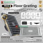 "PROS" GRATING S/STEEL SQ  4" x 4''  W/FILTER PROS-6013