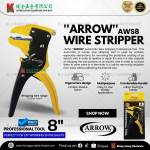 "ARROW" WIRE STRIPPER 8'' AWS8