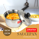 "ZIRAFAH"  SAUCE PAN STAINLESS STEEL  8522  18cm / 22cm白钢长柄锅