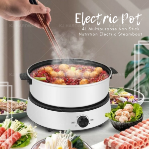 ''LIKEME''  MULTIFUNCTIONAL ELECTRIC STEAMBOAT POT 4.0Ltr TKM-001多功能电锅火锅烤盘 AL-K016