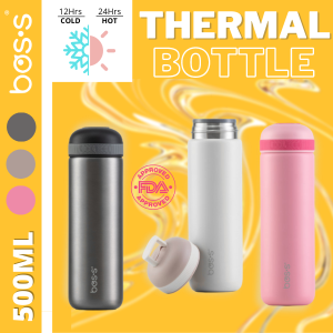''BOS'S'' VACUUM FLASK S/STEEL BOTTLE TRAVEL 500ML 白钢保温瓶(BSL050H)
