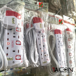 "TAICON"  EXT. WIRE 40/016 x 3M / 5M 5-GANG C/W NEON (SIRIM) 5030五连电线盒