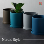 ''AL'' SIMPLE ROUND INSTA NORDIC STLYE CERAMIC FLOWER POT 北欧INS直筒圆形陶瓷花盆