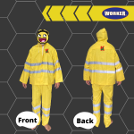 "WORKER"  RAIN COAT WITH SUIT C/W  REFLECTOR WRFL-XL 反光雨衣裤