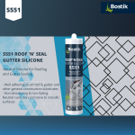 "BOSTIK" ROOFING & SEAL GUTTER SILICONE S551 WHITE 260ml屋瓦封密胶