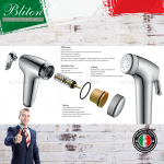 "BLITON"  TOILET BIDET SPRAY S/STEEL B1099厕所全套喷水洒(白钢)