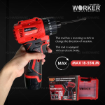 ''WORKER" WK-PWT-5525 CORDLESS IMPACT DRIVER WITH 3 MODE电池螺丝钻 18V