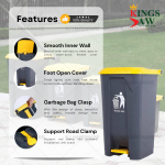 "KINGSJAW" PP PEDAL STEP DUSTBIN (BLACK/YELLOW)