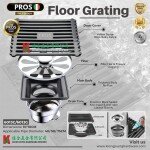 "PROS" GRATING S/STEEL SQ  4" x 4''  W/FILTER PROS-6013