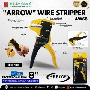 "ARROW" WIRE STRIPPER 8'' AWS8