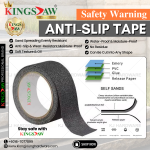 "KINGSJAW"  SAFETY WARNING ANTI SLIP TAPE 2" X 5M  [BLACK & BLACK WITH YELLOW]