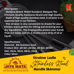 ''JAYAMATA'' JM-561/ JM-562/ JM-563/ JM-564 STRAINER LADLE S/STEEL HANDLE SKIMMER不锈钢柄网面捞 16CM/ 18CM/ 20CM/ 22CM (KH047)