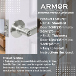 ''ARMOR'' ENTRANCE LOCKSET MORTISE LEVER ATL-8300-SS有柄大门锁 - 白钢