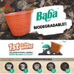 "BABA"  FLOWER POT PVC  (280mm)  TN-3470-A (COTTA)胶花盆