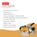 "ZIRAFAH"  SAUCE PAN STAINLESS STEEL  8522  18cm / 22cm白钢长柄锅