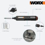 "WORX"  SCREWDRIVER USB RECHARGEABLE WITH 26 BIT SET DRILL WX-240充电式电动螺丝批 4V LI-ION