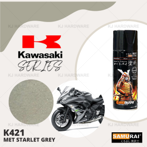 "SAMURAI"  #K421  SPRAY PAINT KAWASAKI SERIES  400ml"黑武士" 喷漆 - MET.STARLET GREY