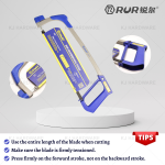 ''RUR''  HACKSAW FRAME H/DUTY FLAT (BLUE/GREY)  12''  R1101铁锯架扁管(蓝/灰)