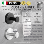 "PROS" CLOTH HANGER HOOK STAINLESS STEEL (2PC PER BOX)