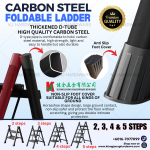 "CN" CARBON STEEL FOLDABLE LADDER BLACK