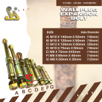 R:  WALL PLUG EXPANSION BOLT  M10 x 120mm x 50-1.50P  粗墙壁塞子 (2PC/PKT)