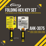 ''ARROW''  ALLEN KEY SET HEX FOLDING TYPE (METRIC/SAE/TORX) AHK-3075/AHK-3076/AHK-3077 [8pcs/9pcs/8pcs/set]9头L型6角扳手