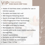 "VIP"  DISH RACK S/STEEL 2-TIER DRP-9082  2层白钢碗架