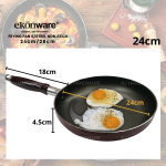 "EKONWARE"  FRYING PAN S/STEEL NON-STICK 24CM (2.3MM) EK-VP2423-MA / 28CM (2.3MM)EK-VP2823-MA 钢长柄不粘煎鼎 24CM/28CM