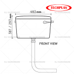 "TECHPLAS"  TOILET CISTERN ELEGEN L/L PVC  3 gal 1001#/1103#胶马桶水箱(白色)