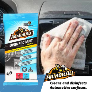''ARMOR ALL'' CAR DISINFECTANT CLEANER FLOW WIPES 20PCS/PKT汽车清洁杀菌擦拭纸