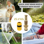 ''ISANO'' QUICK JOINT BRASS NOZZLE STRAIGHT WITH SOCKET 3100BN. 铜水喉嘴连接头   (CL166)