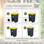 "KINGSJAW" PP PEDAL STEP DUSTBIN (BLACK/YELLOW)