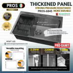 "PROS" SINK BLACK COATED S/STEEL SINGLE BOWL WITH ACCESORIES PROS-6845