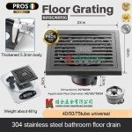 "PROS" GRATING S/STEEL SQ  4" x 4''  W/FILTER PROS-6013