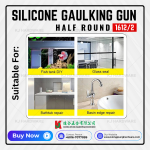 SILICONE GAULKING GUN HALF ROUND 1612/2 (YELLOW)  9-1/2"