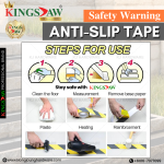 "KINGSJAW"  SAFETY WARNING ANTI SLIP TAPE 2" X 5M  [BLACK & BLACK WITH YELLOW]