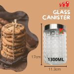 ''TOP POINT'' CONTAINER ROUND GLASS CANISTER TP-G06-8310J13 / TP-G06-8310J18 玻璃圆罐 1300ML/ 1800ML