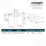 ''ARMOR'' ENTRANCE LOCKSET MORTISE LEVER ATL-8300-SS有柄大门锁 - 白钢