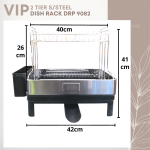 "VIP"  DISH RACK S/STEEL 2-TIER DRP-9082  2层白钢碗架