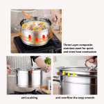 ''RONG FENG'' DOUBLE HANDLE STOCK POT S/STEEL 22cm/24cm/26cm/28cm KOREA白钢双耳汤锅