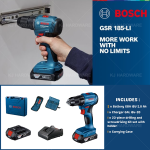 "BOSCH"  BAT. SCREWDRIVER GSR 185-LI (06019K30L2)电池螺丝钻   (BSH008)