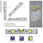 "BAILISHI"  BUILDERS SPIRIT LEVEL ALUM. W/MAGNET BLS660B米良水银尺(有磁铁)
